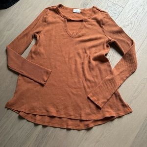 T.la cutout tunic long sleeve cotton tee Anthropologie